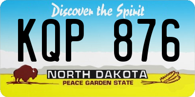 ND license plate KQP876