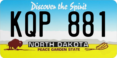 ND license plate KQP881