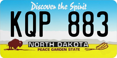 ND license plate KQP883