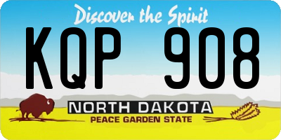 ND license plate KQP908