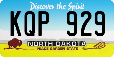 ND license plate KQP929