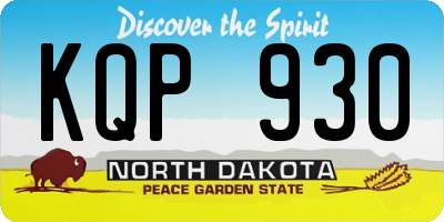 ND license plate KQP930