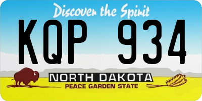 ND license plate KQP934