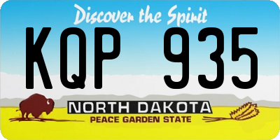 ND license plate KQP935