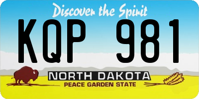 ND license plate KQP981