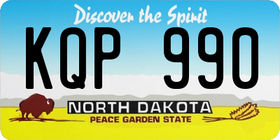ND license plate KQP990