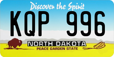 ND license plate KQP996