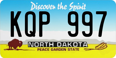ND license plate KQP997