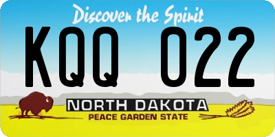 ND license plate KQQ022