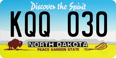 ND license plate KQQ030