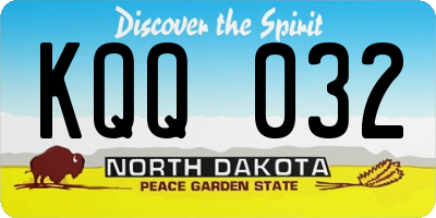 ND license plate KQQ032