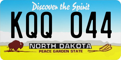 ND license plate KQQ044