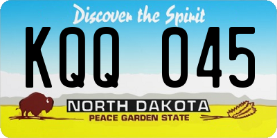 ND license plate KQQ045