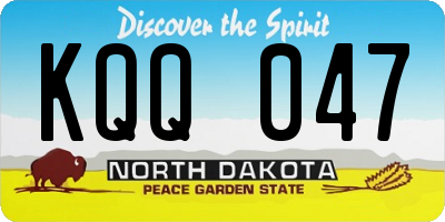 ND license plate KQQ047