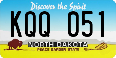 ND license plate KQQ051