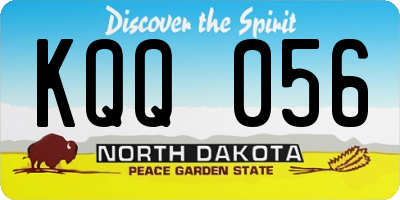 ND license plate KQQ056