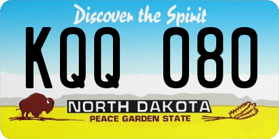 ND license plate KQQ080