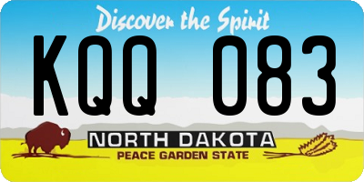 ND license plate KQQ083