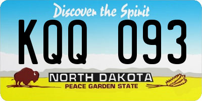 ND license plate KQQ093