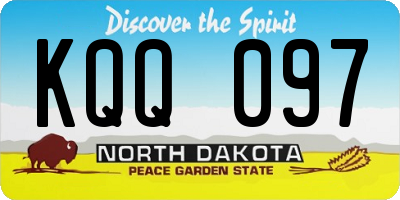 ND license plate KQQ097