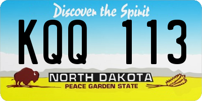 ND license plate KQQ113