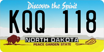 ND license plate KQQ118