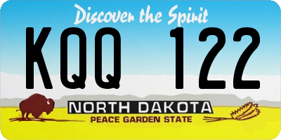 ND license plate KQQ122