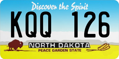 ND license plate KQQ126