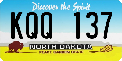 ND license plate KQQ137