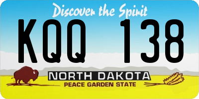 ND license plate KQQ138