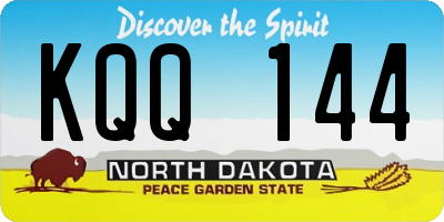 ND license plate KQQ144