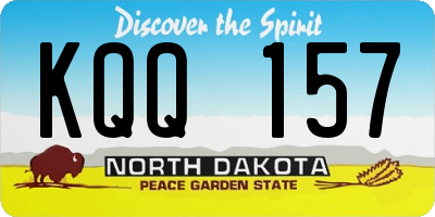 ND license plate KQQ157