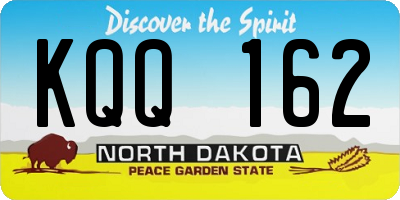 ND license plate KQQ162
