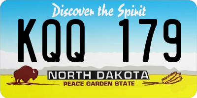 ND license plate KQQ179