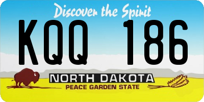 ND license plate KQQ186