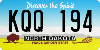 ND license plate KQQ194
