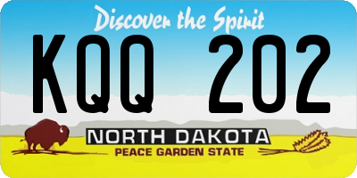 ND license plate KQQ202