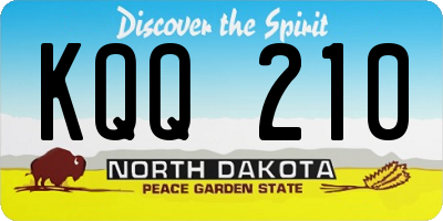 ND license plate KQQ210