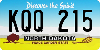 ND license plate KQQ215