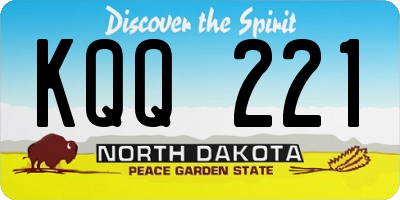 ND license plate KQQ221