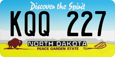ND license plate KQQ227