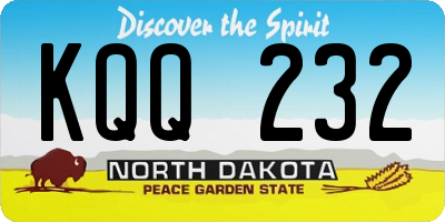 ND license plate KQQ232