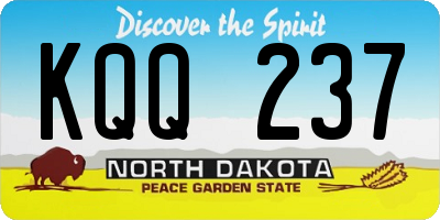 ND license plate KQQ237