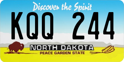 ND license plate KQQ244