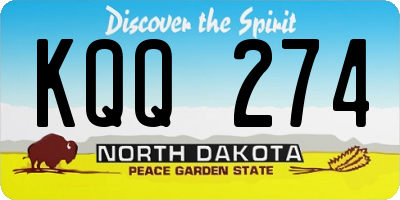 ND license plate KQQ274
