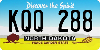 ND license plate KQQ288