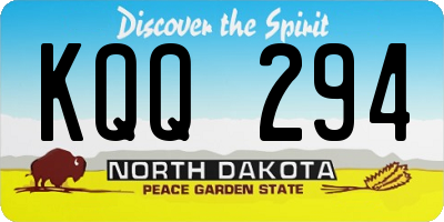 ND license plate KQQ294