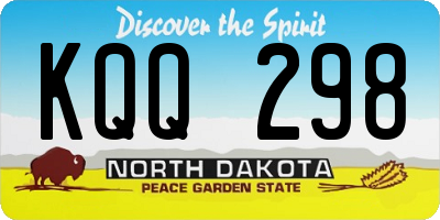 ND license plate KQQ298