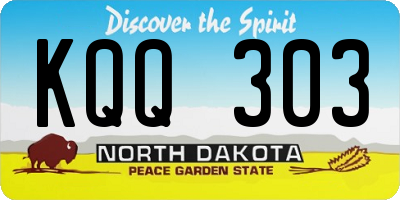 ND license plate KQQ303