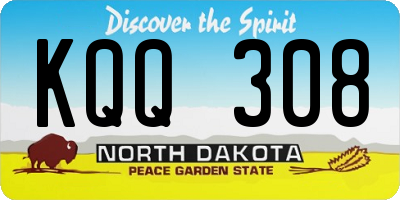ND license plate KQQ308